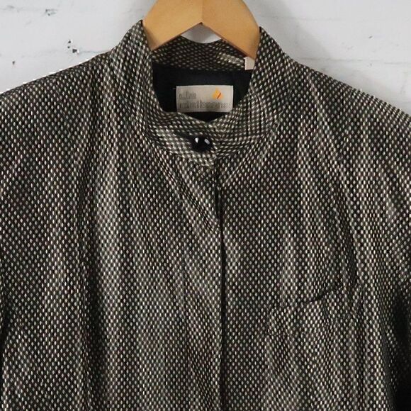 LIZ CLAIBORNE VINTAGE BLACK & GOLD DIAMOND DESIGN BUSINESS OFFICE JACKET SIZE 10 - Picture 5 of 8